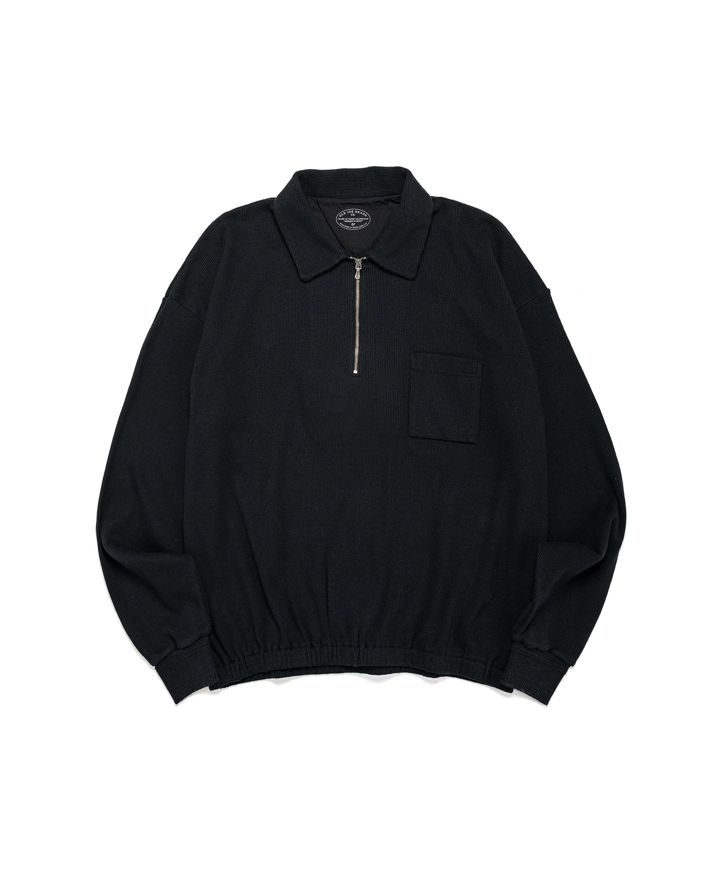 lost & found Old Joe Old Joe Quater Zip Silk Nep Ripped Shirt Onyx
