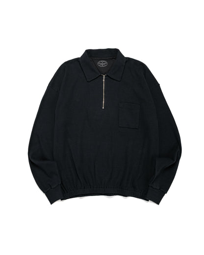 lost & found Old Joe Old Joe Quater Zip Silk Nep Ripped Shirt Onyx