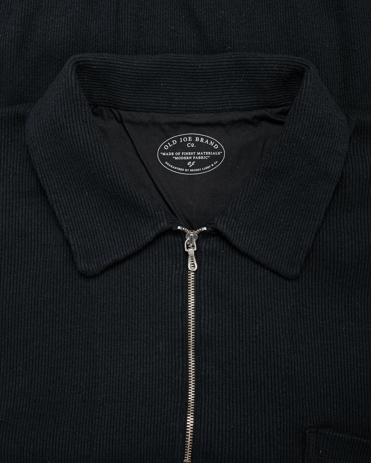 lost & found Old Joe Old Joe Quater Zip Silk Nep Ripped Shirt Onyx