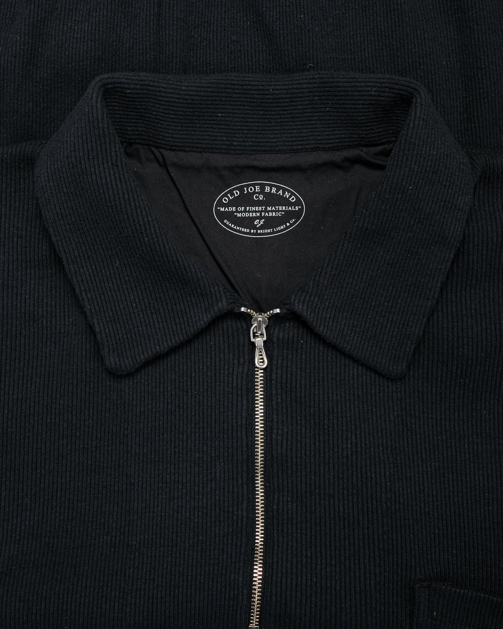 lost & found Old Joe Old Joe Quater Zip Silk Nep Ripped Shirt Onyx