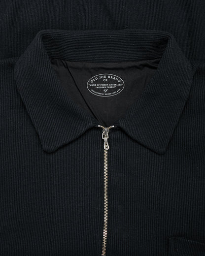 lost & found Old Joe Old Joe Quater Zip Silk Nep Ripped Shirt Onyx