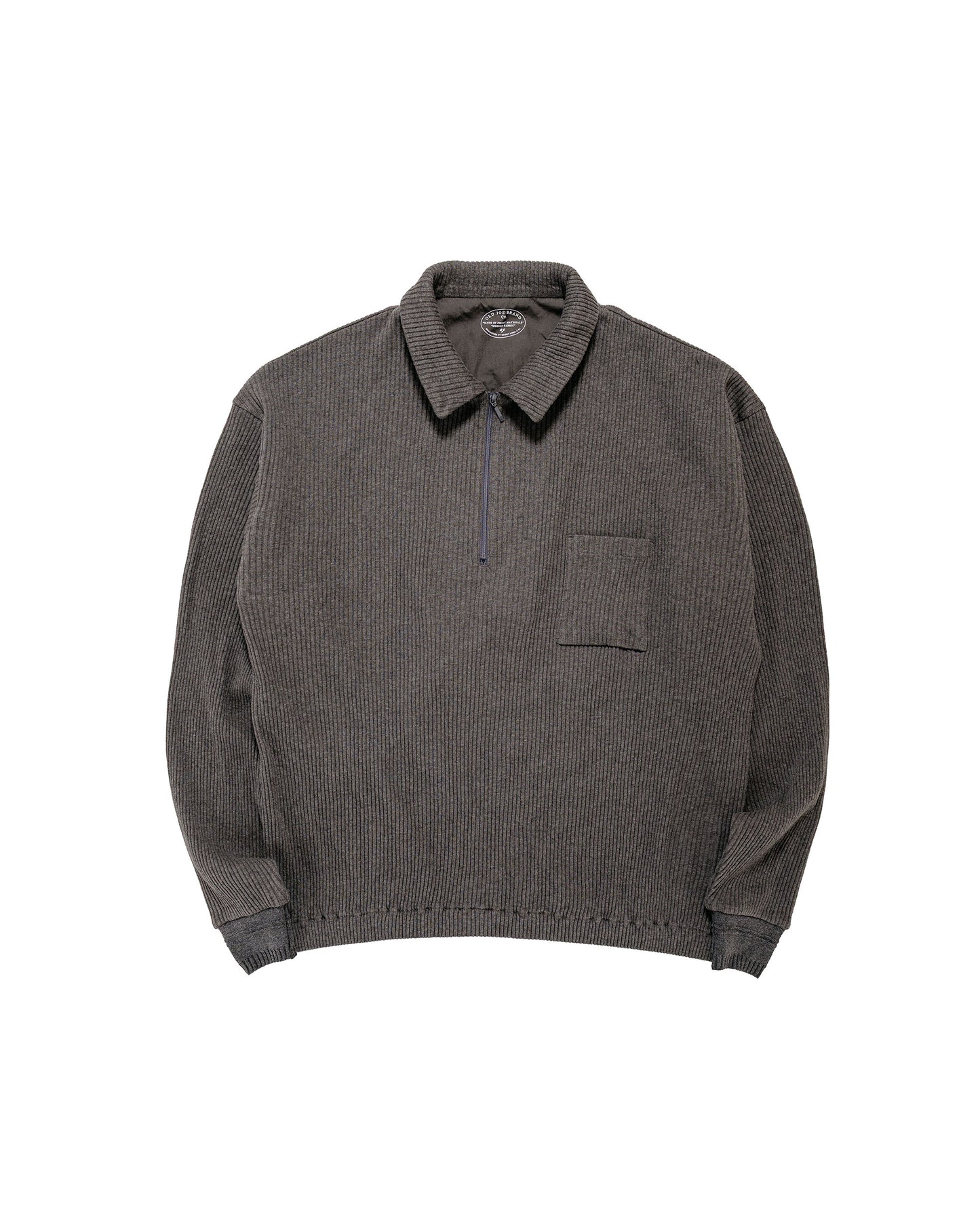 Old Joe Quater Zip Cotton Yak Ribed Shirts Graphite