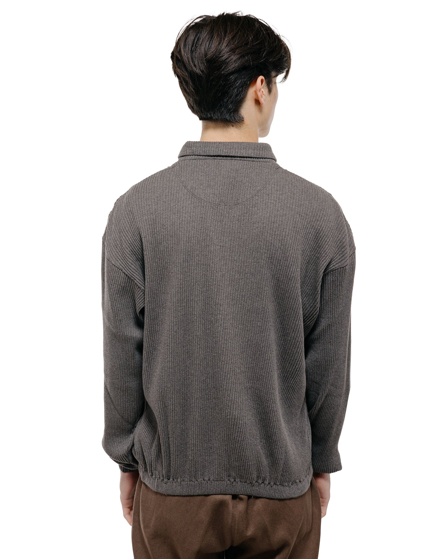 Old Joe Quater Zip Cotton Yak Ribed Shirts Graphite