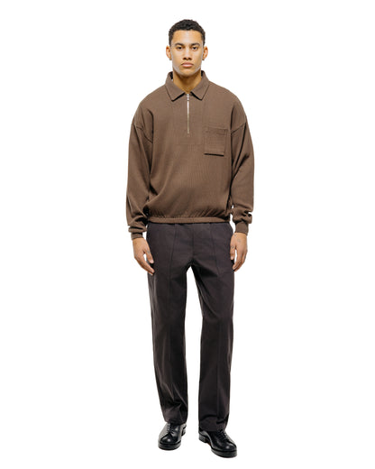 lost & found Old Joe Old Joe Quater Zip Silk Nep Ripped Shirt Bark