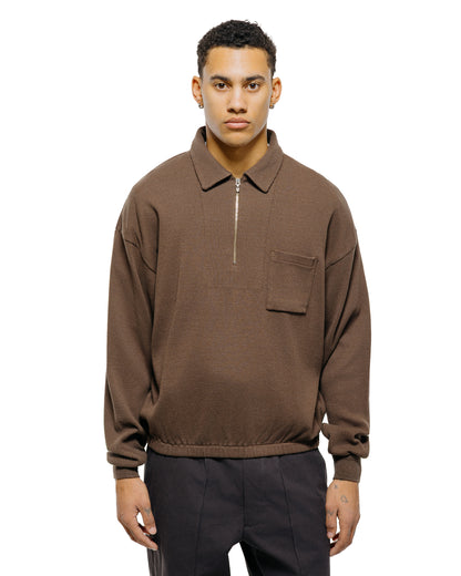 lost & found Old Joe Old Joe Quater Zip Silk Nep Ripped Shirt Bark