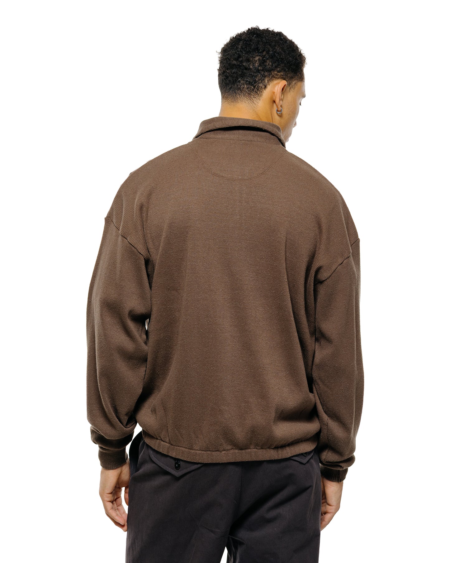 lost & found Old Joe Old Joe Quater Zip Silk Nep Ripped Shirt Bark