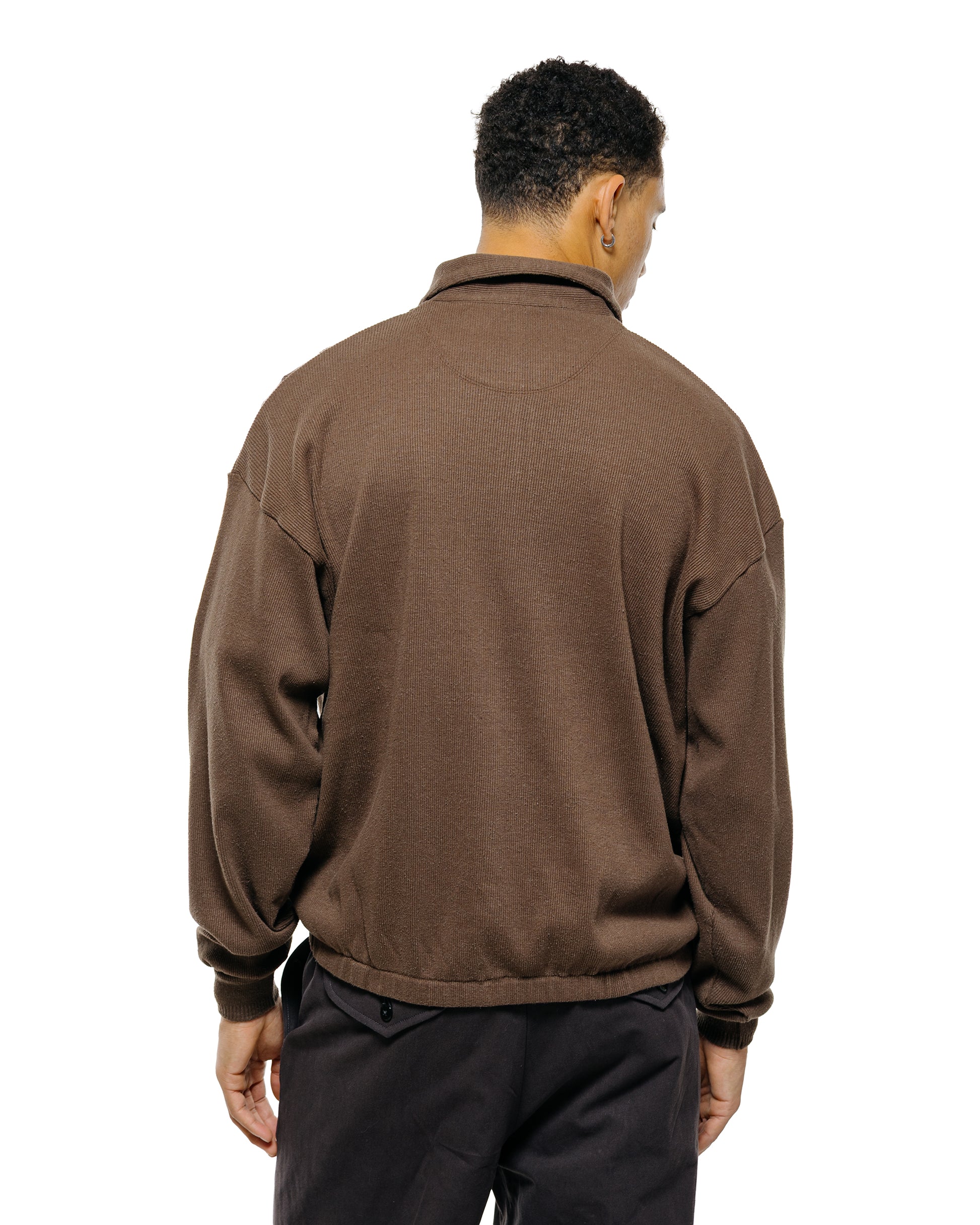 lost & found Old Joe Old Joe Quater Zip Silk Nep Ripped Shirt Bark