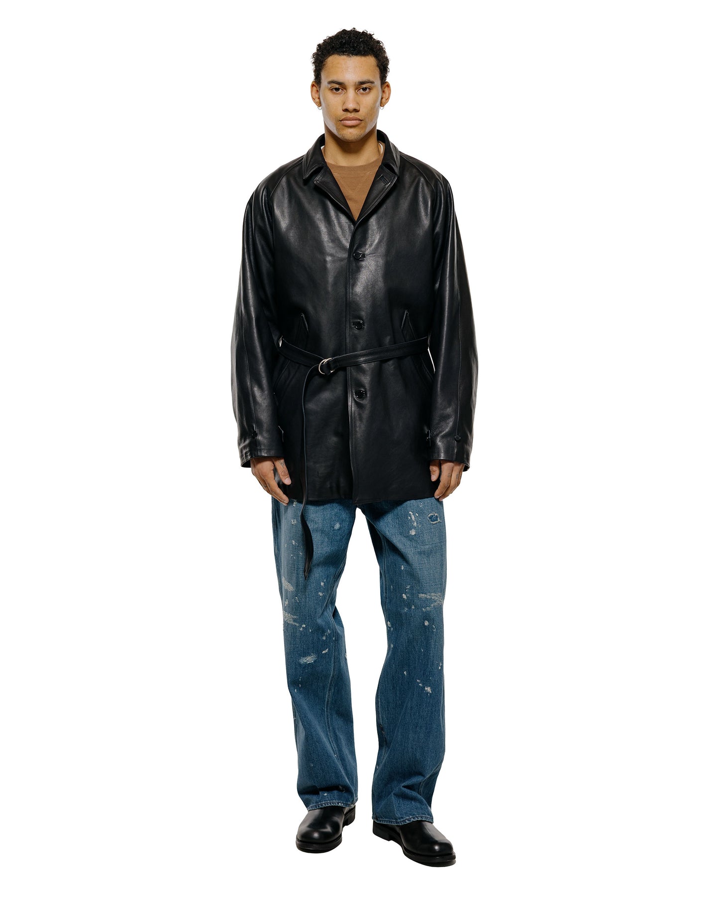 lost & found Old Joe Old Joe Stunning Leather Vehicle Coat (Italian Calf) Onyx Black