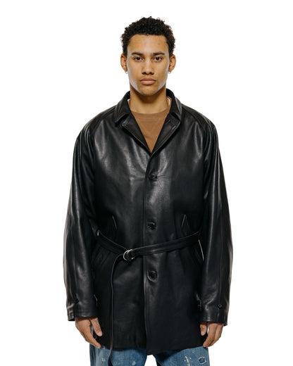lost & found Old Joe Old Joe Stunning Leather Vehicle Coat (Italian Calf) Onyx Black
