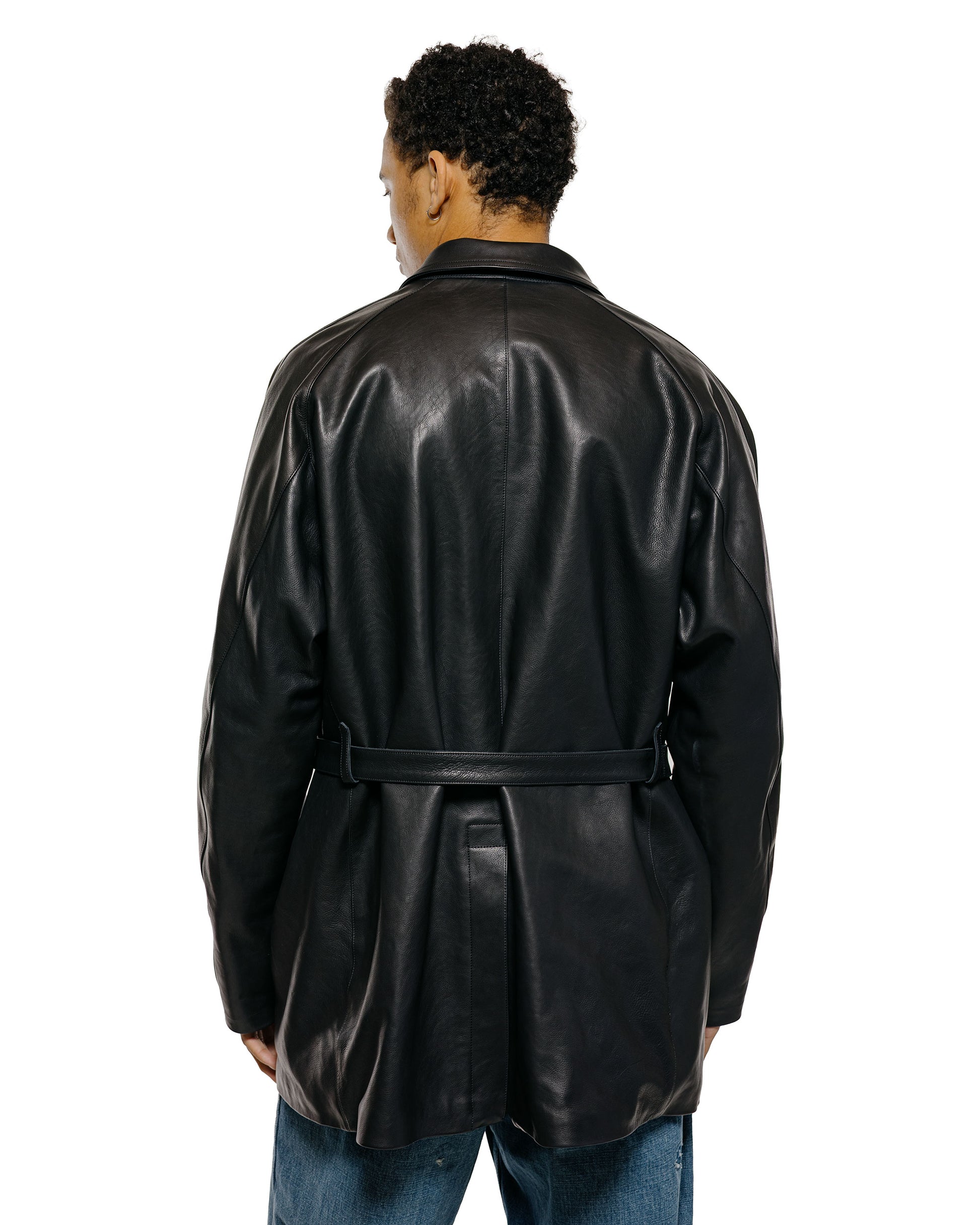 lost & found Old Joe Old Joe Stunning Leather Vehicle Coat (Italian Calf) Onyx Black