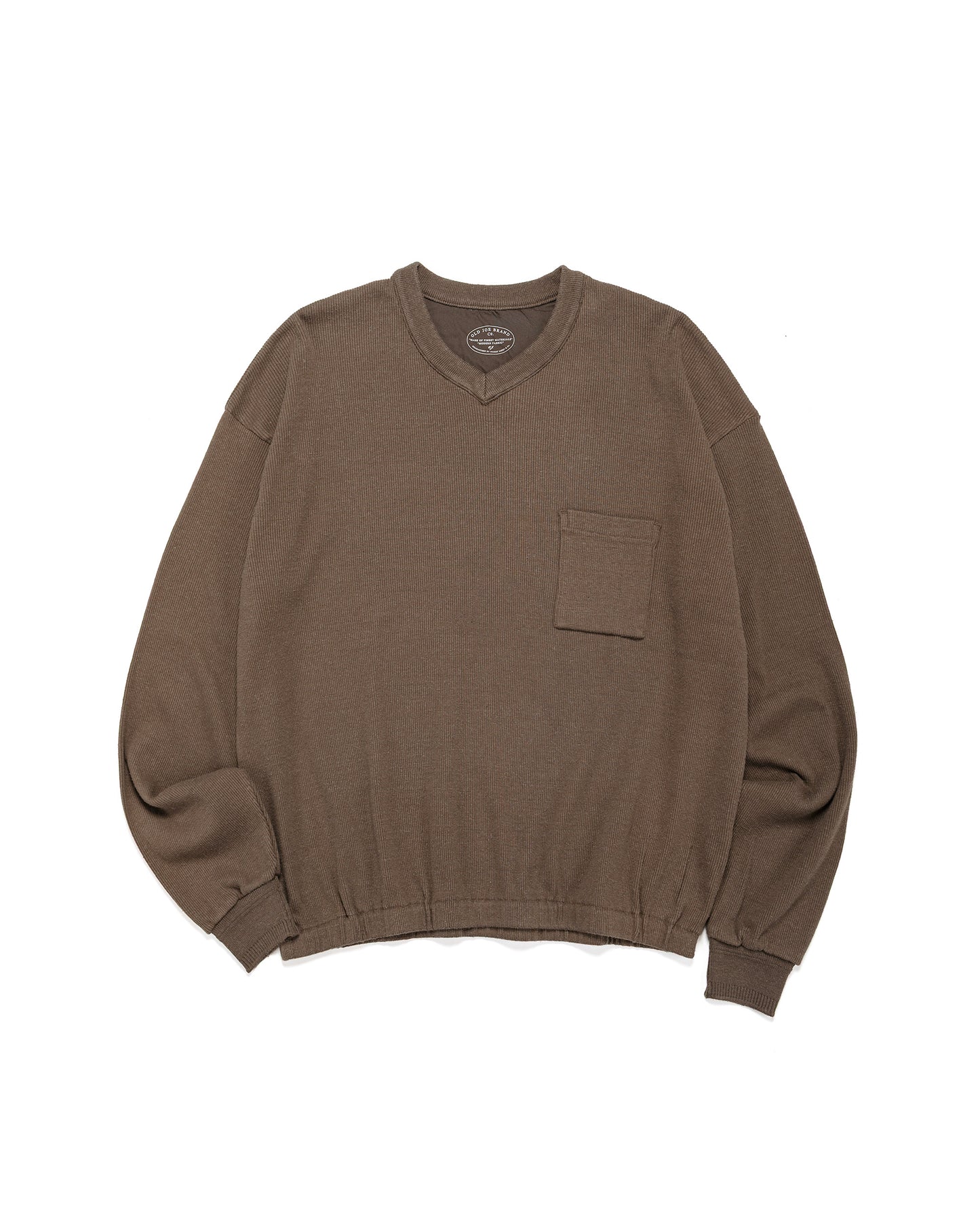 lost & found Old Joe Old Joe V-Neck Silk Nep Ribed Tops Bark