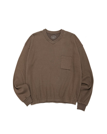 lost & found Old Joe Old Joe V-Neck Silk Nep Ribed Tops Bark