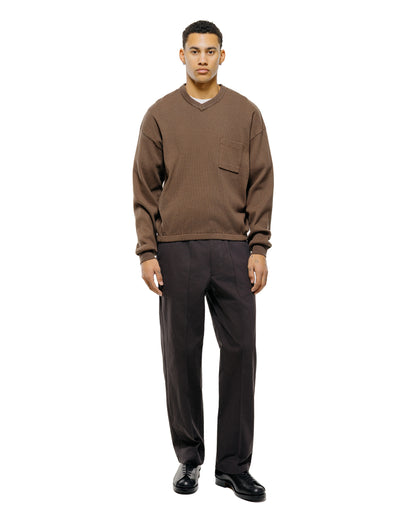 lost & found Old Joe Old Joe V-Neck Silk Nep Ribed Tops Bark