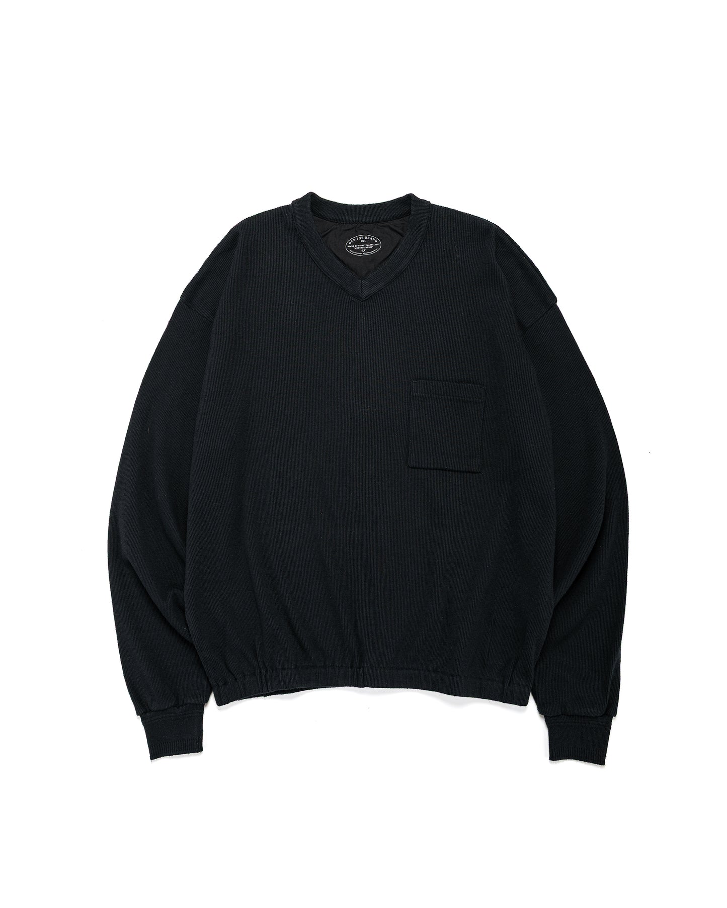 lost & found Old Joe Old Joe V-Neck Silk Nep Ribed Tops Onyx