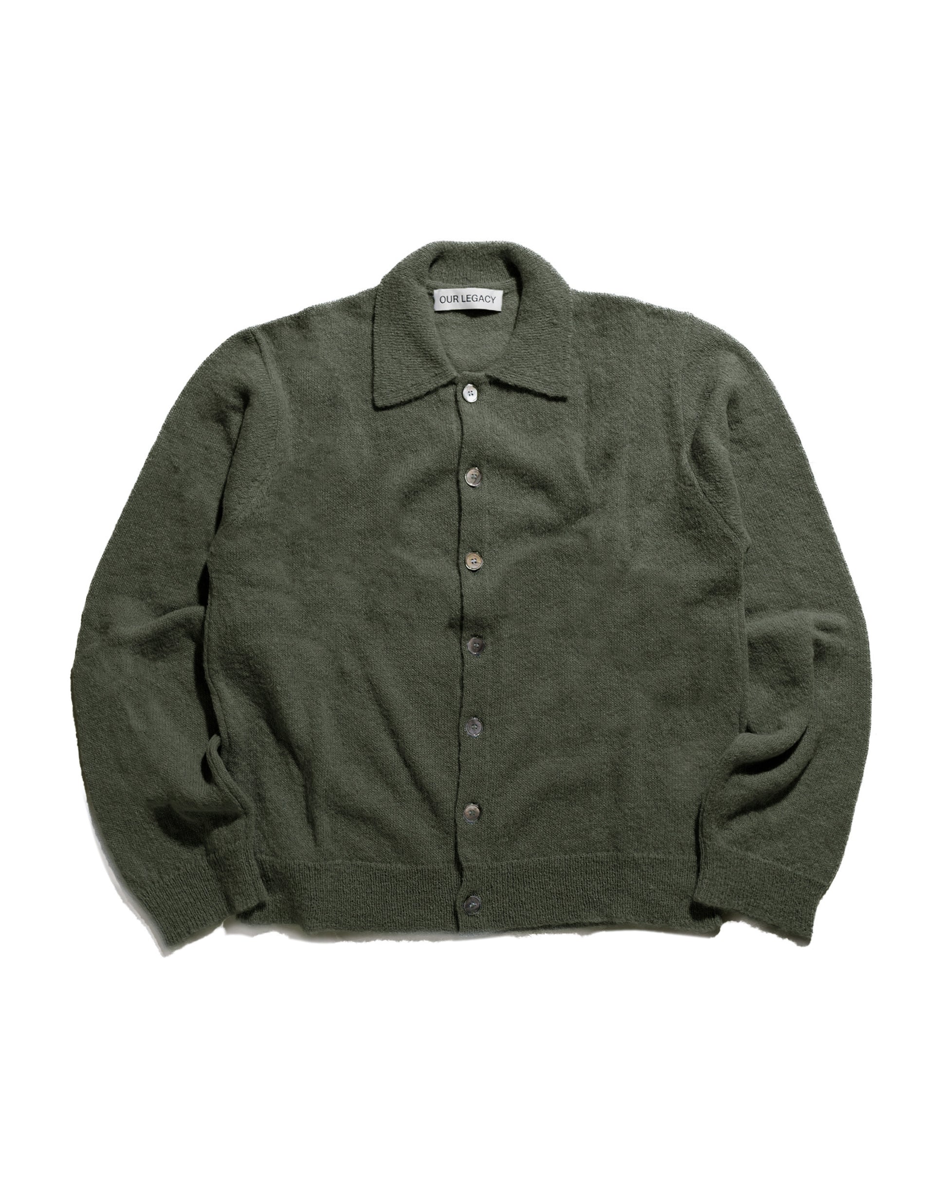 lost & found Our Legacy Our Legacy Evening Polo Moss Green Fuzzy Alpaca