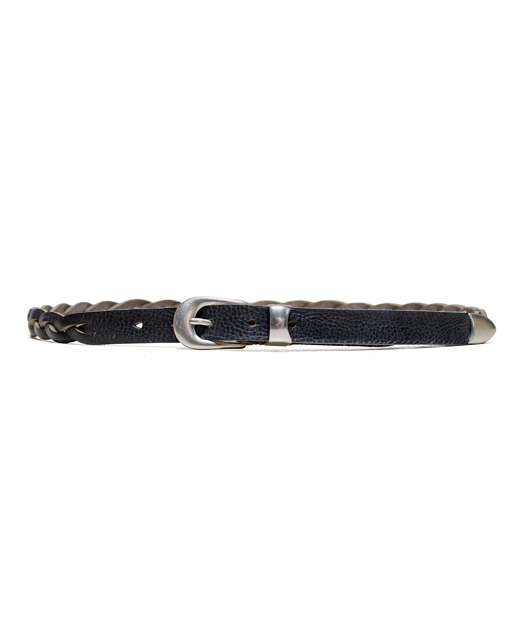 lost & found Our Legacy Our Legacy 2CM Braided Belt Soft Coal Torn Bovine