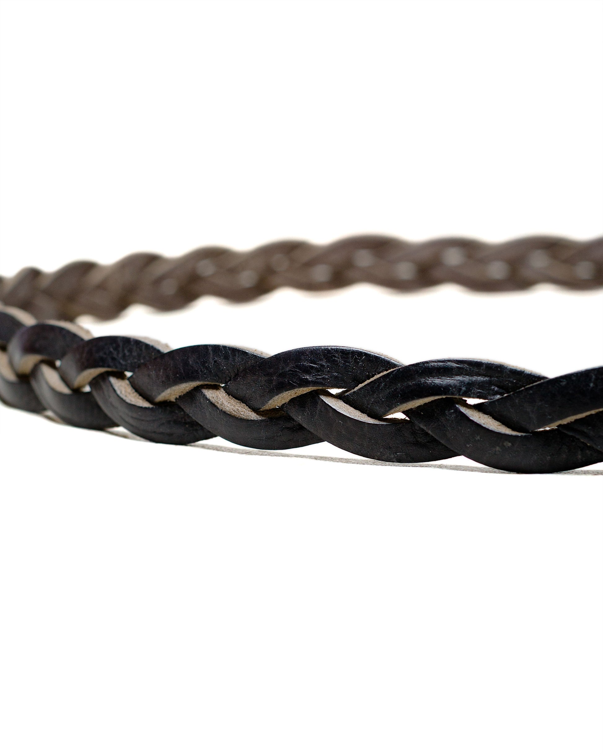 lost & found Our Legacy Our Legacy 2CM Braided Belt Soft Coal Torn Bovine