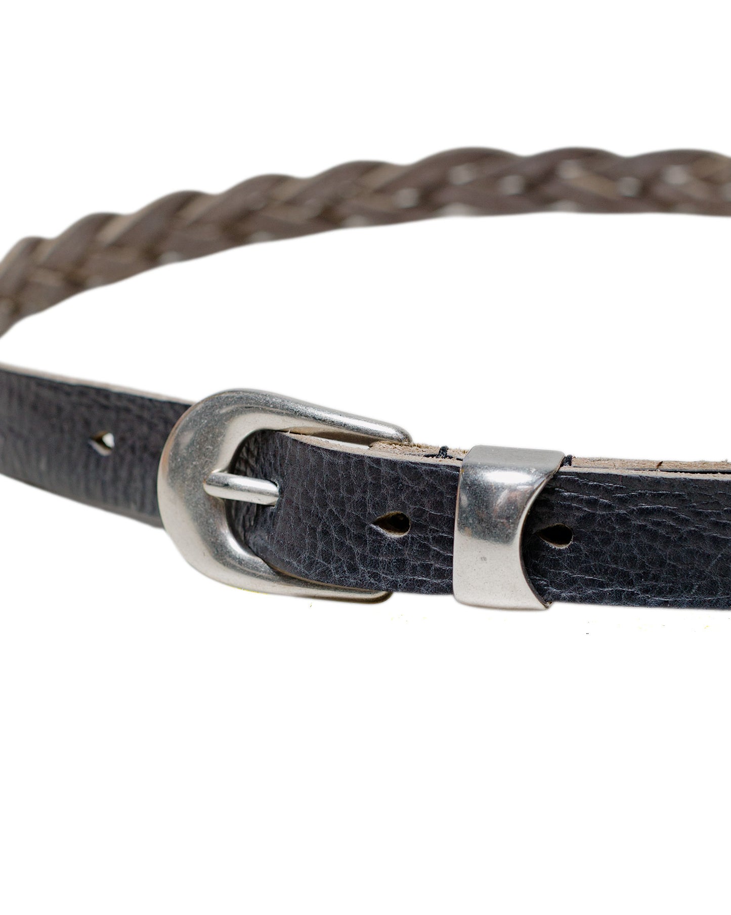 lost & found Our Legacy Our Legacy 2CM Braided Belt Soft Coal Torn Bovine