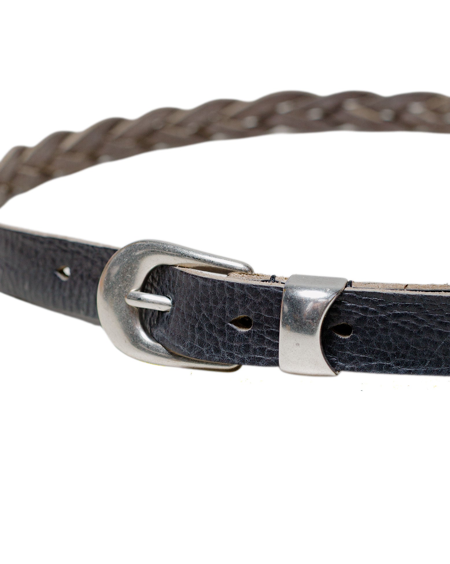 lost & found Our Legacy Our Legacy 2CM Braided Belt Soft Coal Torn Bovine