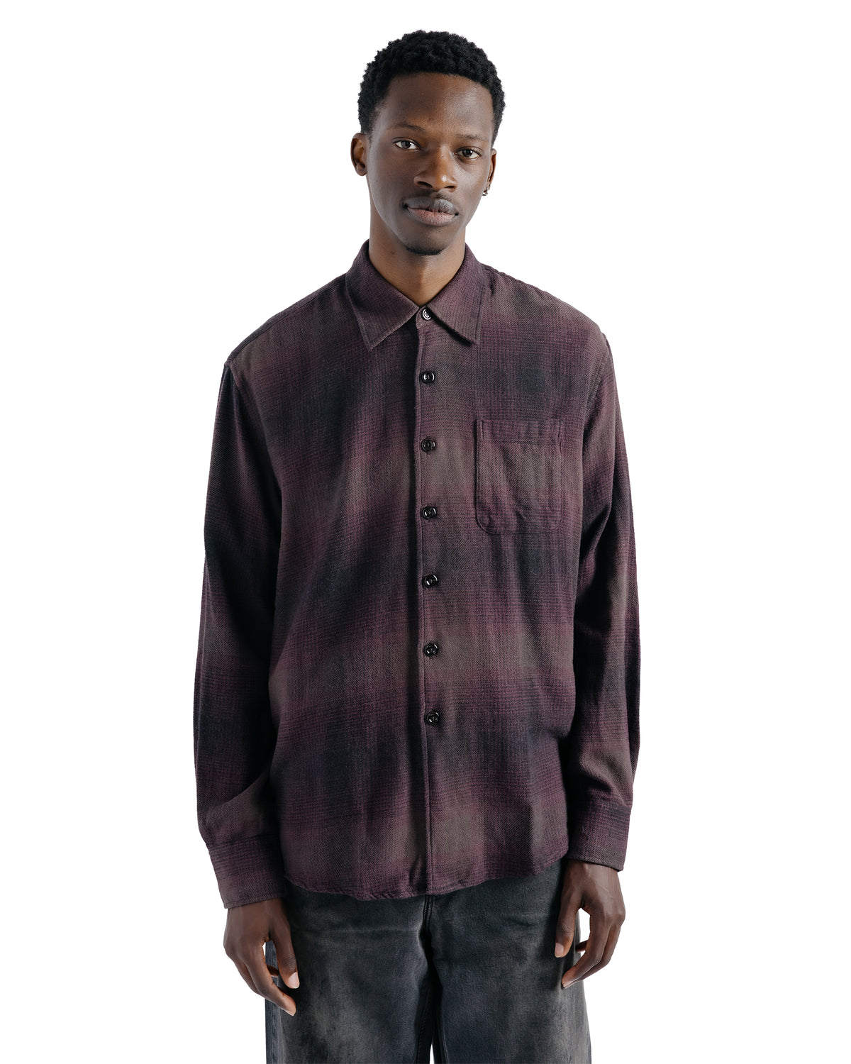 Our Legacy Above Shirt Cordial Dusk Check Grain Weave