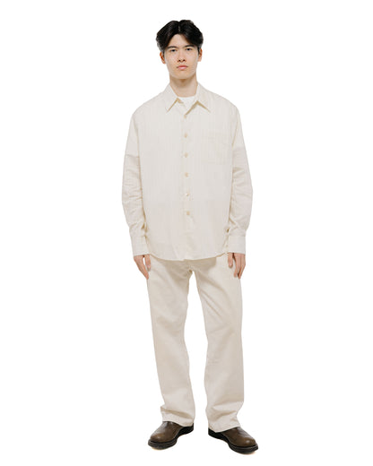 Our Legacy Above Shirt Faded Bone Windstripe Lyocell