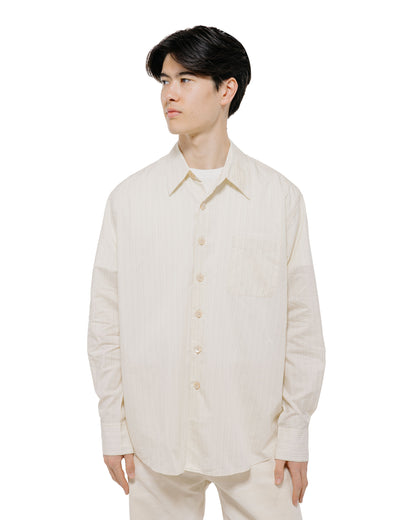 Our Legacy Above Shirt Faded Bone Windstripe Lyocell