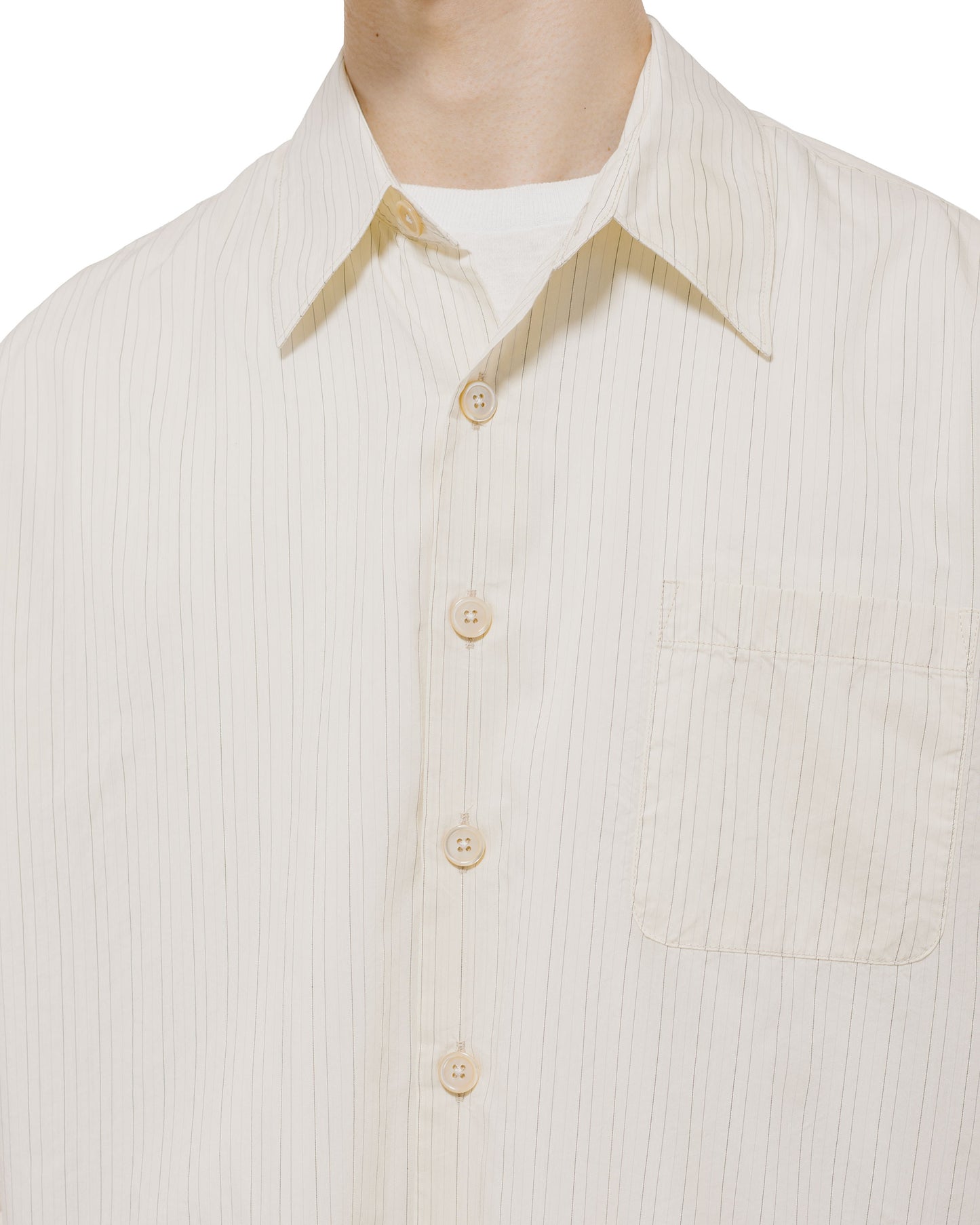 Our Legacy Above Shirt Faded Bone Windstripe Lyocell