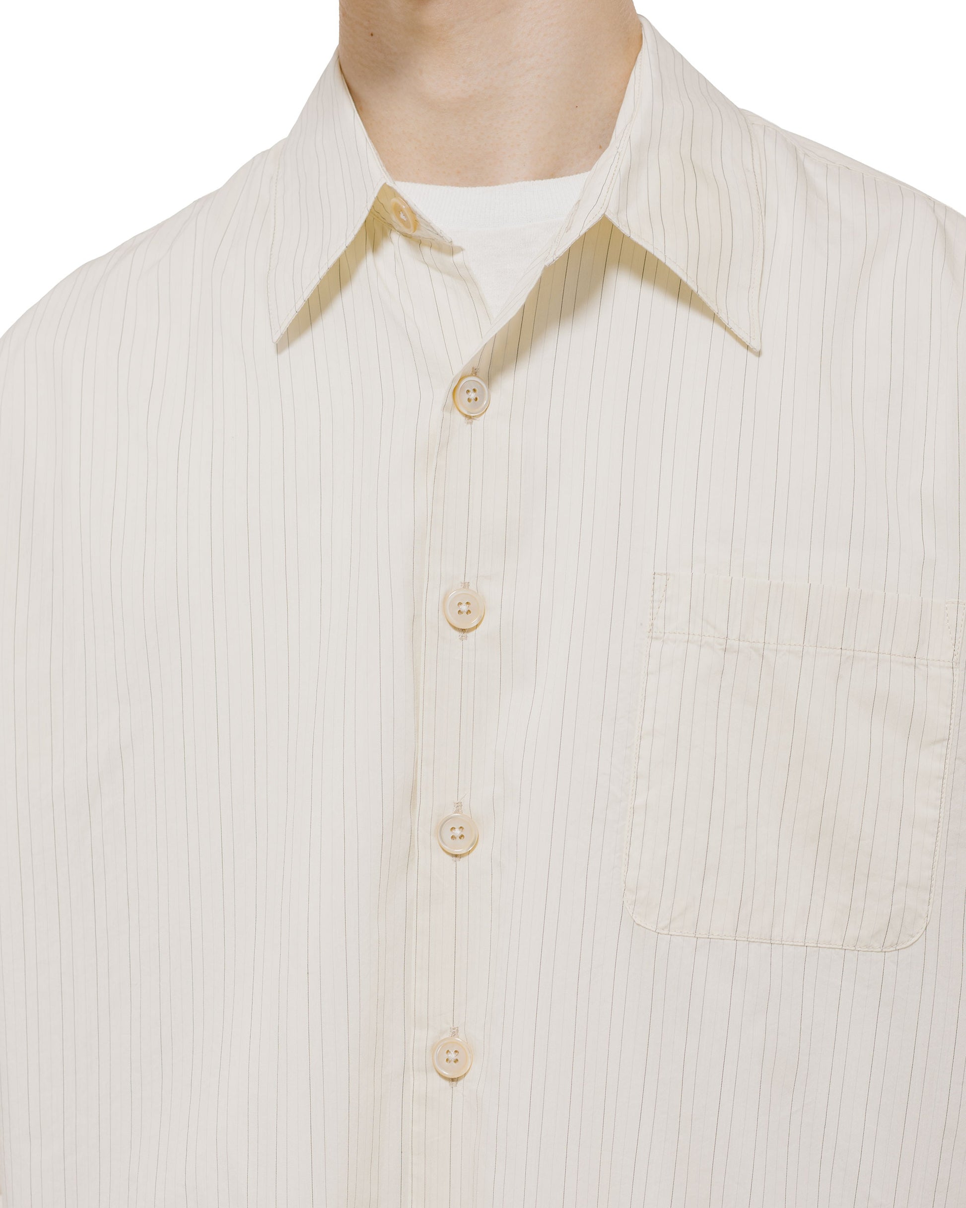 Our Legacy Above Shirt Faded Bone Windstripe Lyocell