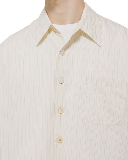 Our Legacy Above Shirt Faded Bone Windstripe Lyocell