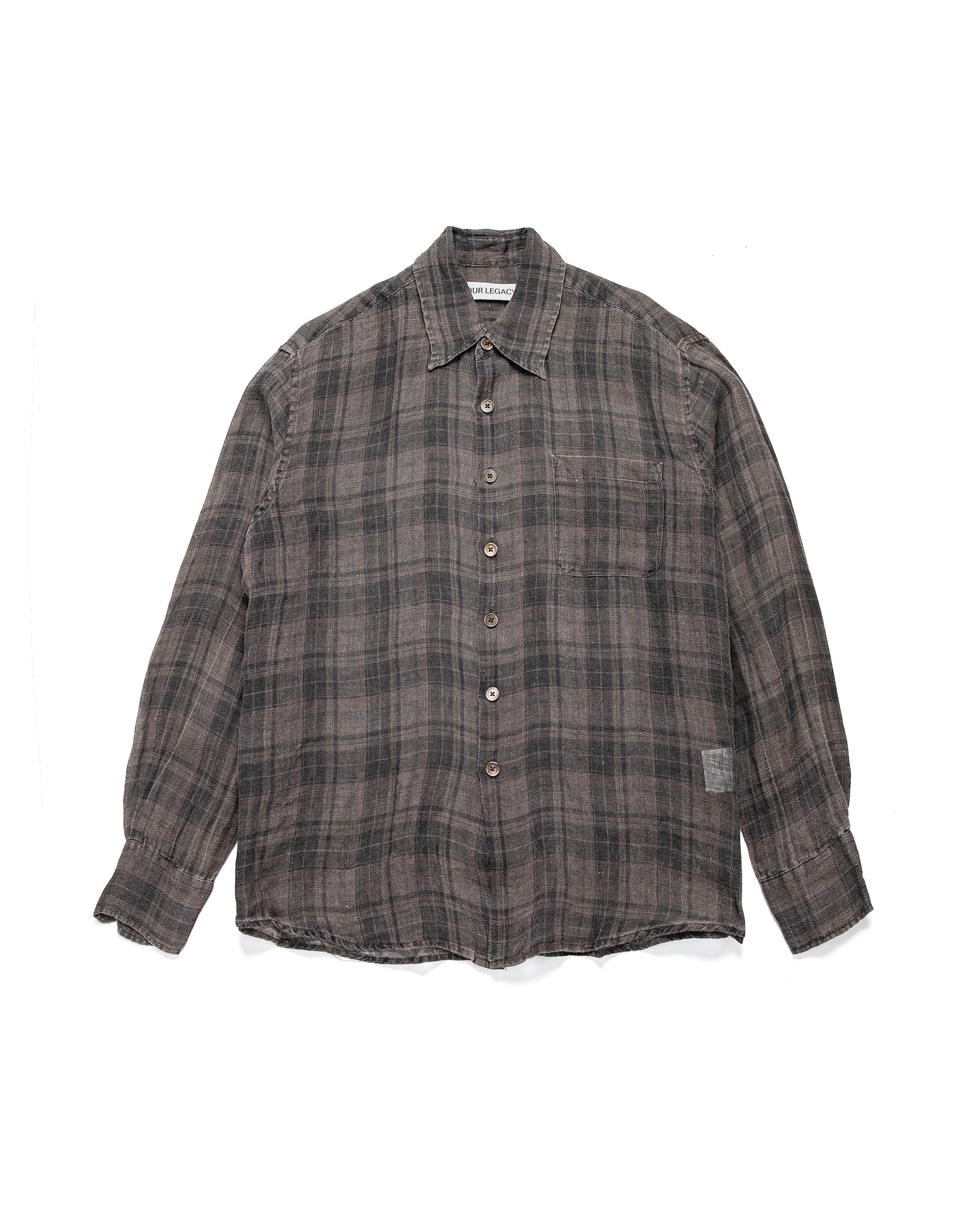 lost & found Our Legacy Our Legacy Above Shirt Penumbra Check Sheercoat Linen