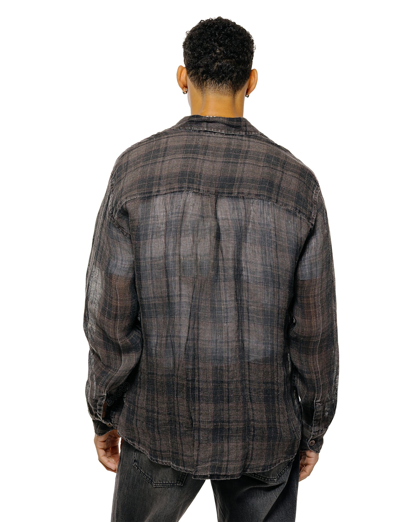 lost & found Our Legacy Our Legacy Above Shirt Penumbra Check Sheercoat Linen
