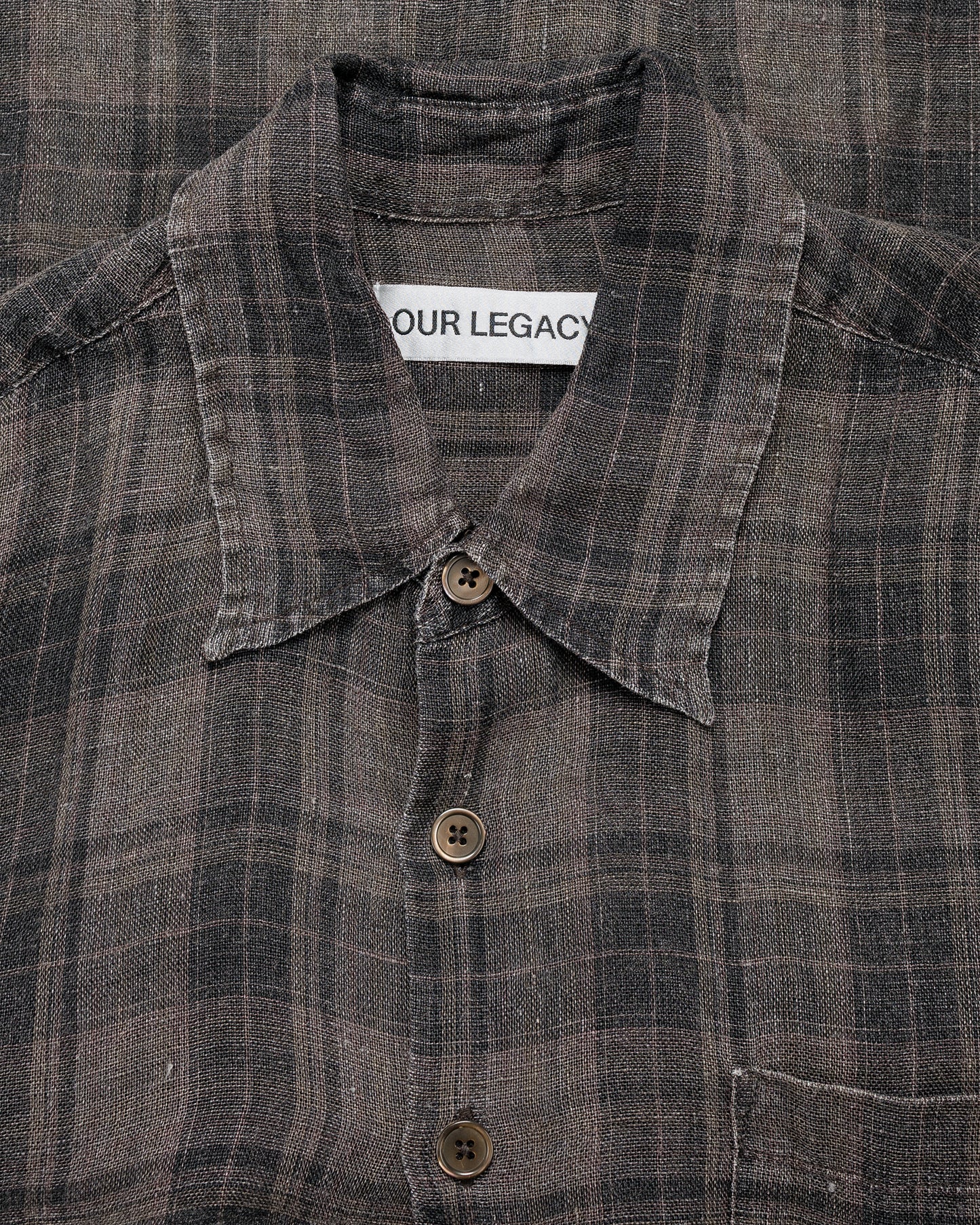 lost & found Our Legacy Our Legacy Above Shirt Penumbra Check Sheercoat Linen
