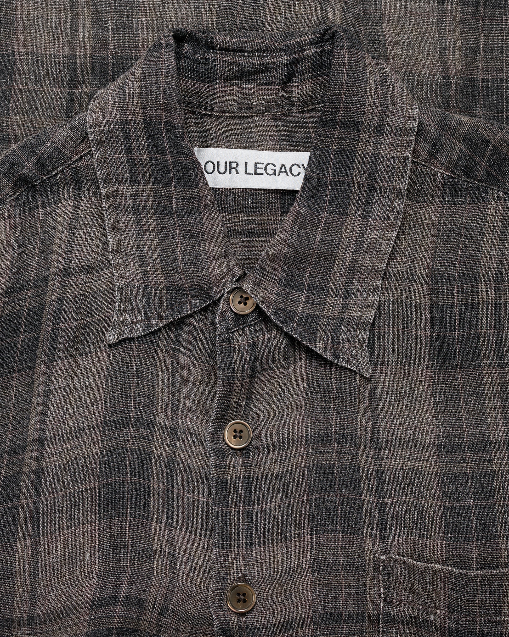 lost & found Our Legacy Our Legacy Above Shirt Penumbra Check Sheercoat Linen