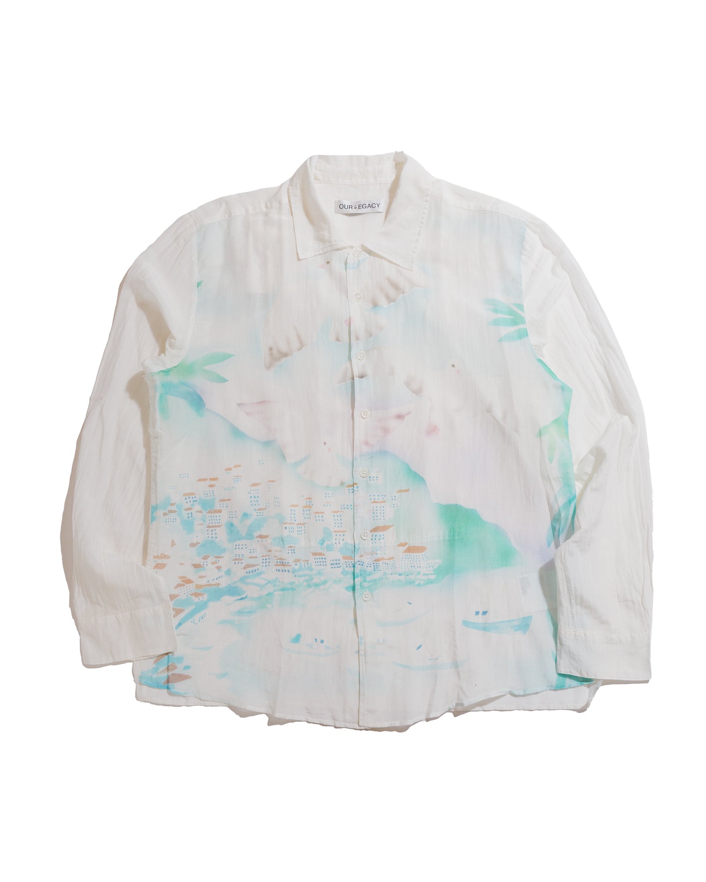 lost & found Our Legacy Our Legacy Adorn Shirt Sea View Print Cotton Silk