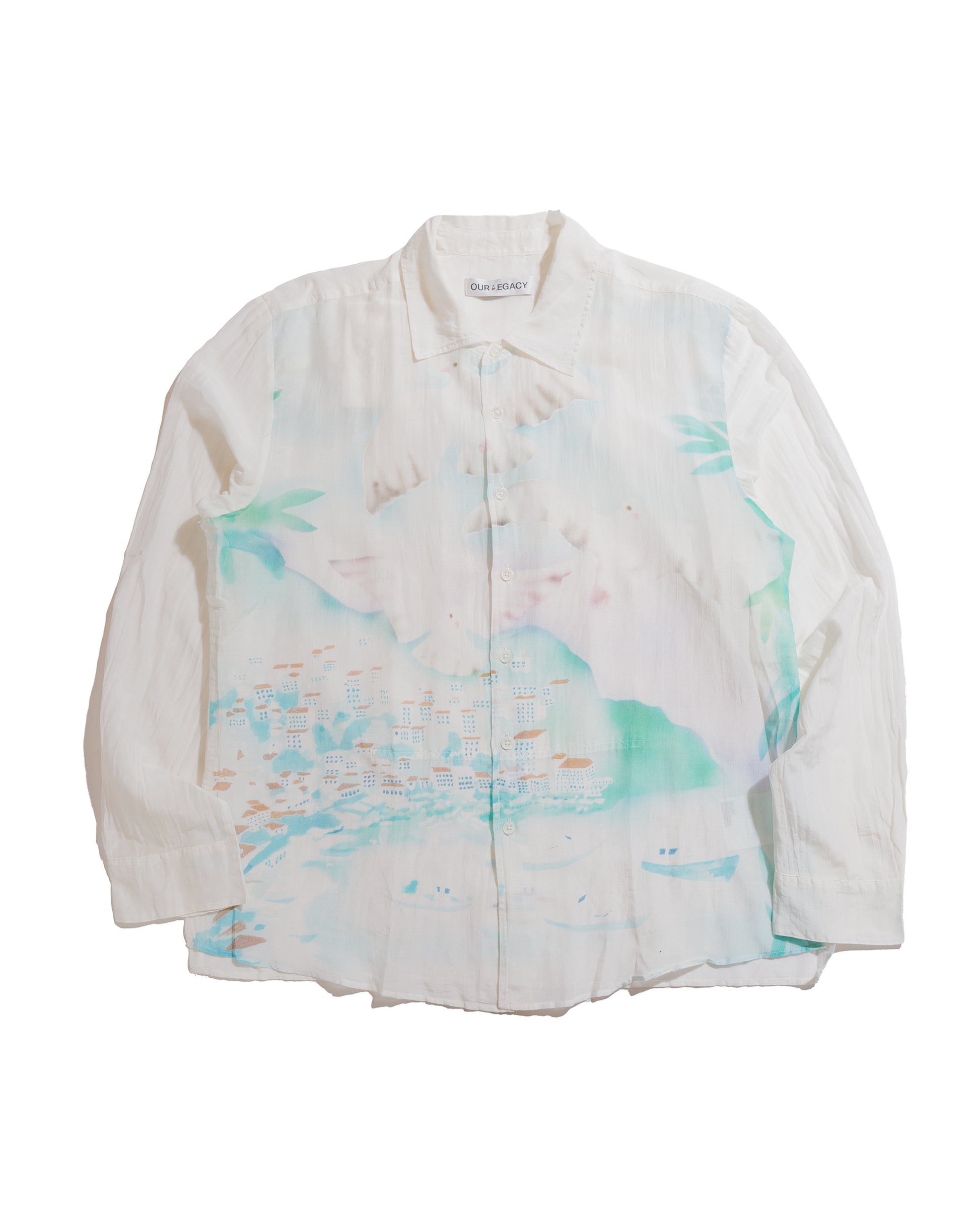 lost & found Our Legacy Our Legacy Adorn Shirt Sea View Print Cotton Silk