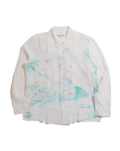 lost & found Our Legacy Our Legacy Adorn Shirt Sea View Print Cotton Silk