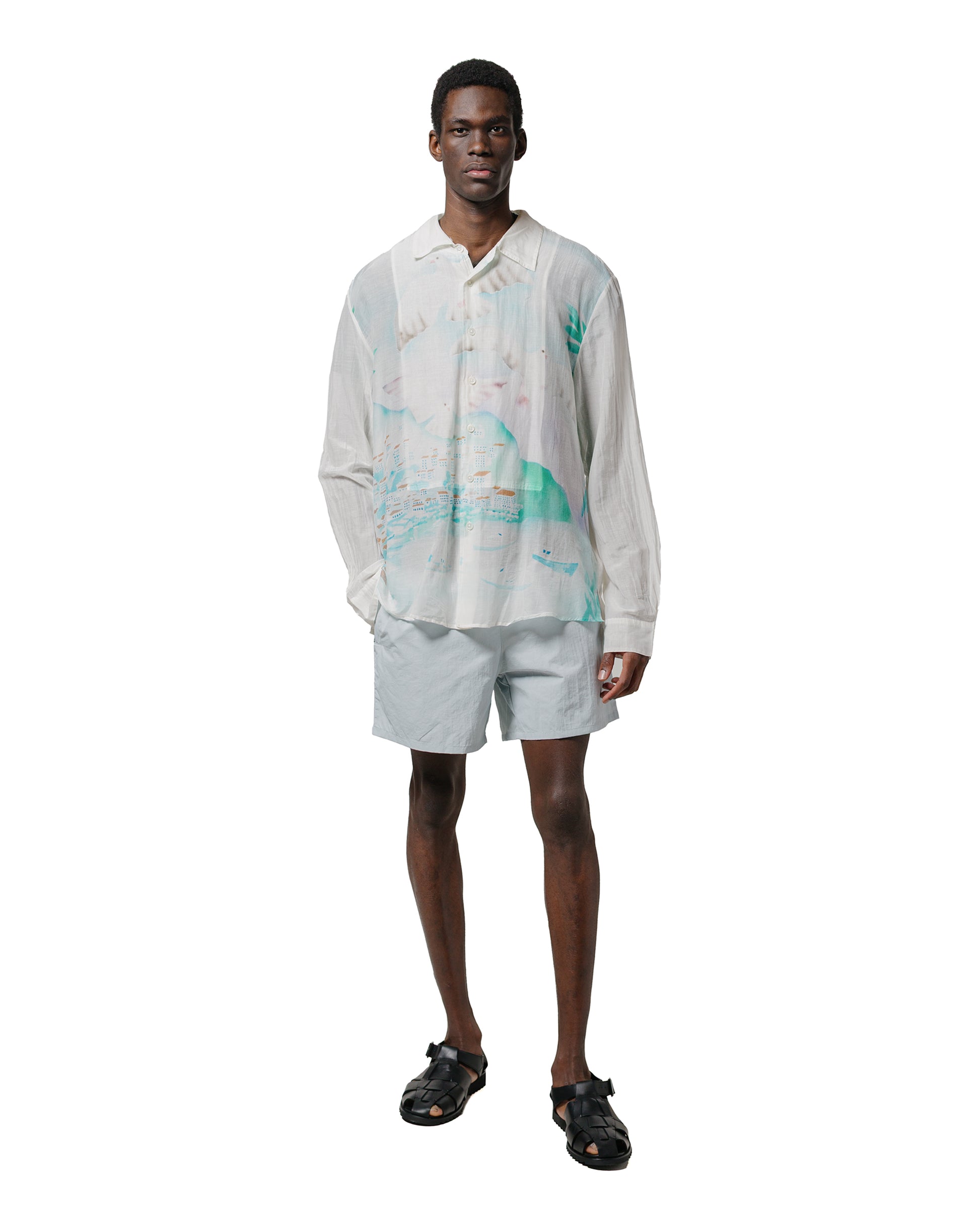 lost & found Our Legacy Our Legacy Adorn Shirt Sea View Print Cotton Silk