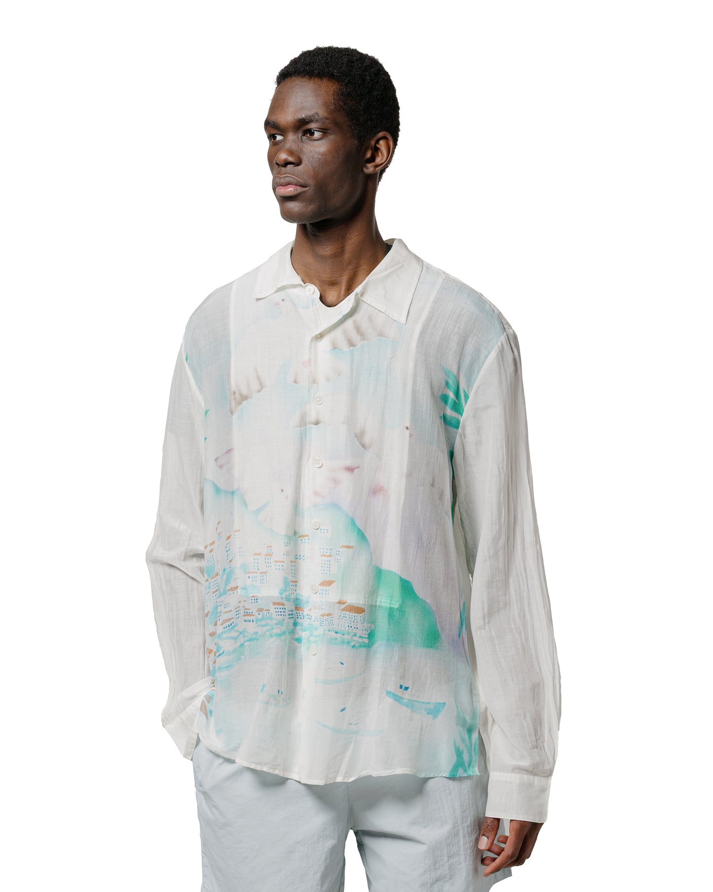 lost & found Our Legacy Our Legacy Adorn Shirt Sea View Print Cotton Silk