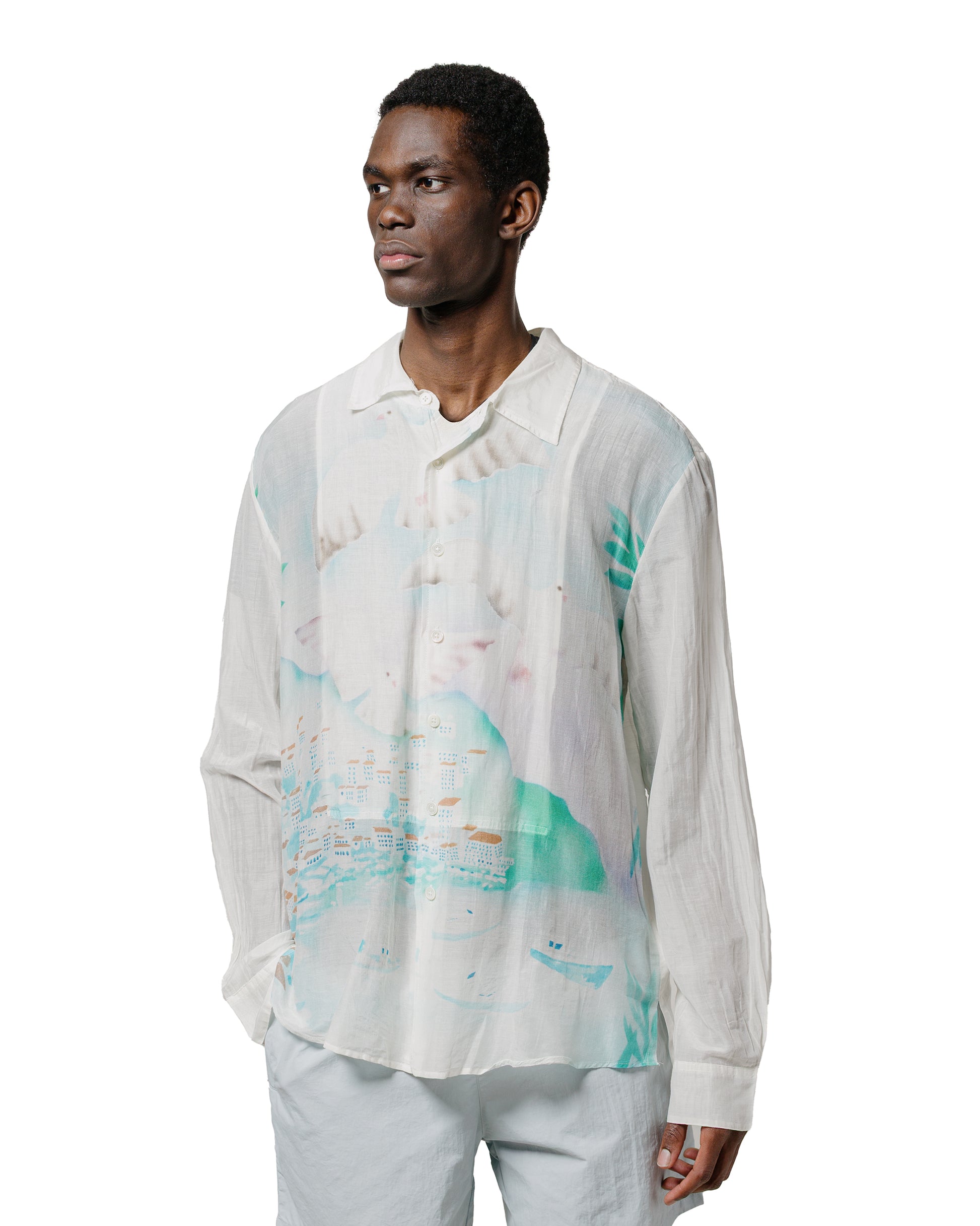 lost & found Our Legacy Our Legacy Adorn Shirt Sea View Print Cotton Silk