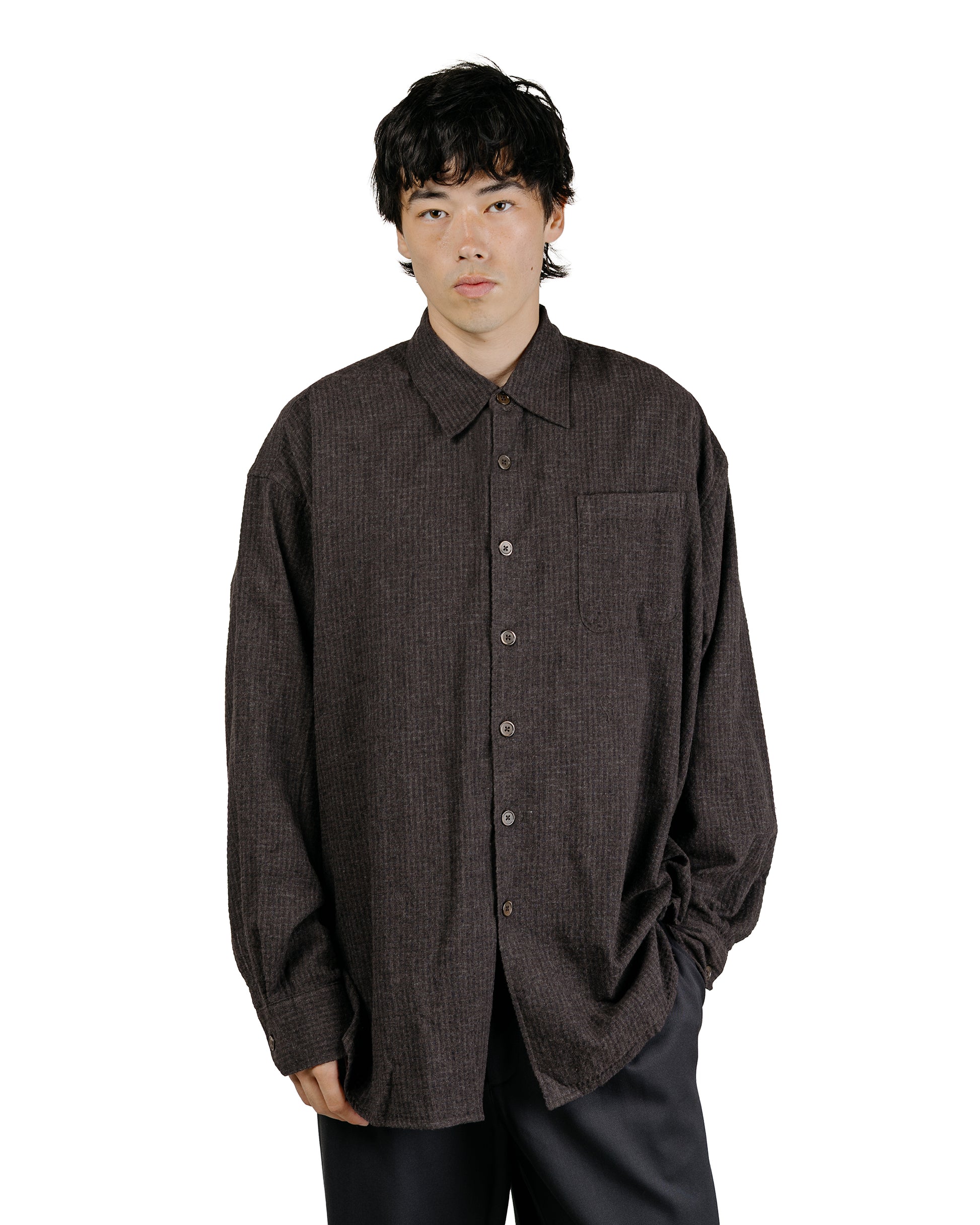 Our Legacy Borrowed Shirt Truffle Check Grid Cloth