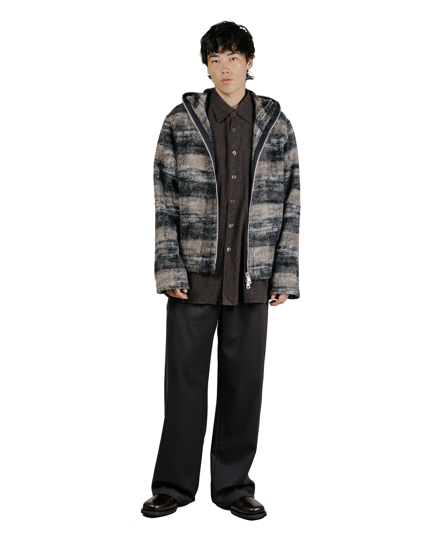 Our Legacy Borrowed Shirt Truffle Check Grid Cloth