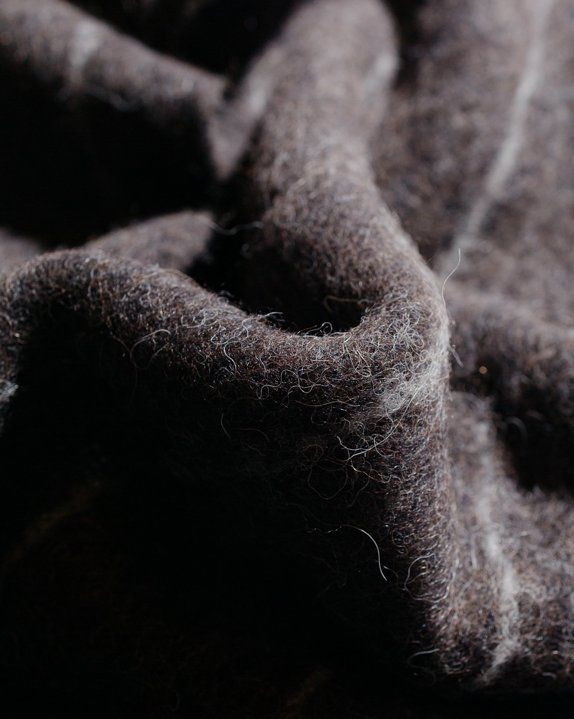 lost & found Our Legacy Our Legacy Estate Scarf Brown Pinstripe Fuzzy Alpaca