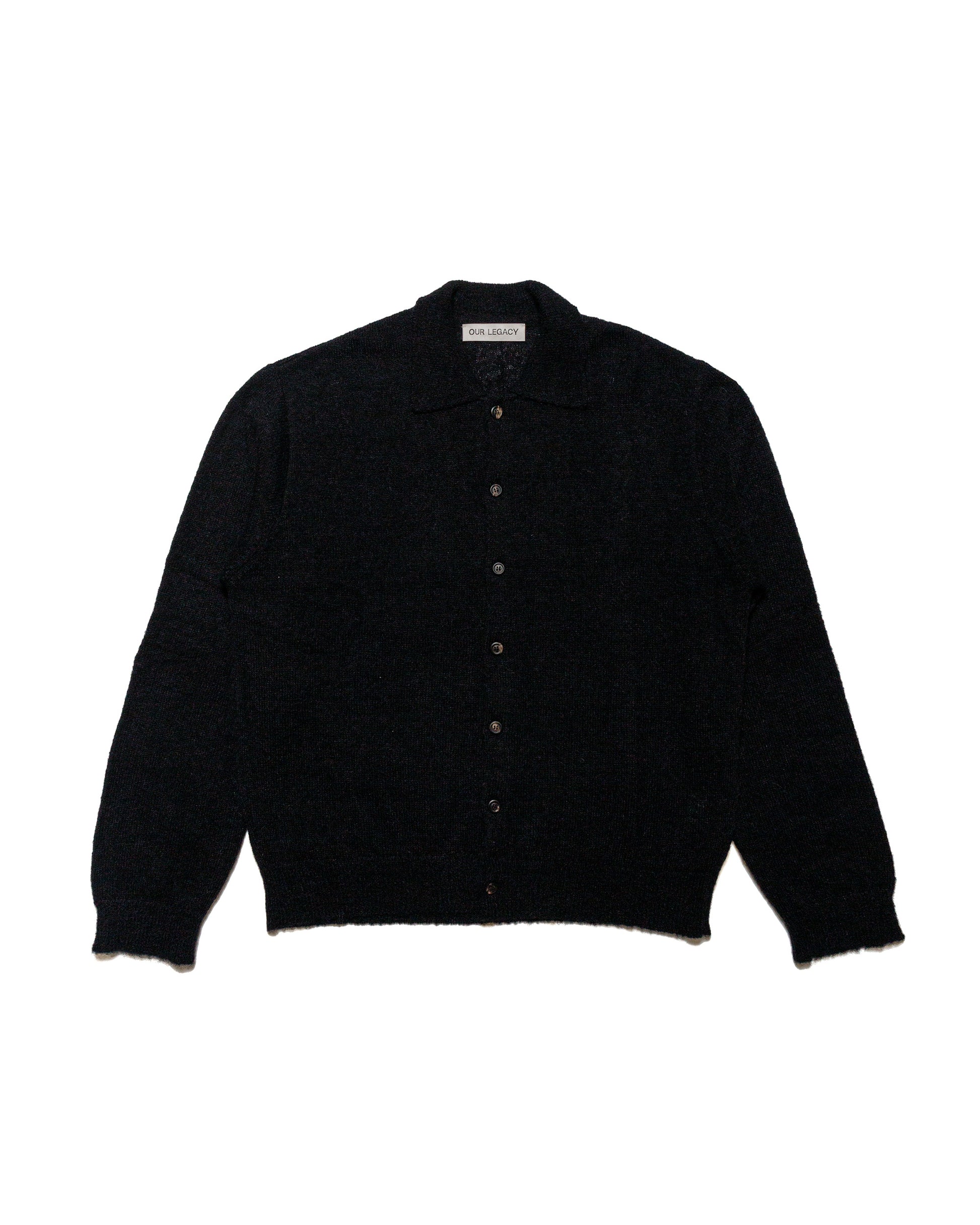 lost & found Our Legacy Our Legacy Evening Polo Black Fuzzy Alpaca