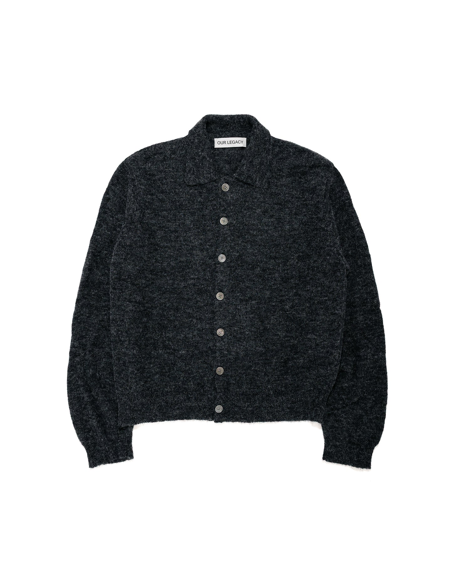 Our Legacy Evening Polo Charcoal Melange Fuzzy Alpaca