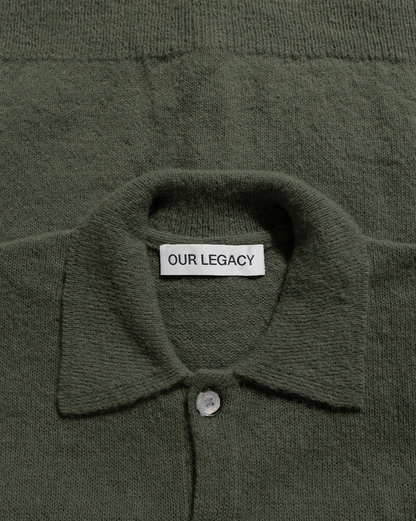 lost & found Our Legacy Our Legacy Evening Polo Moss Green Fuzzy Alpaca