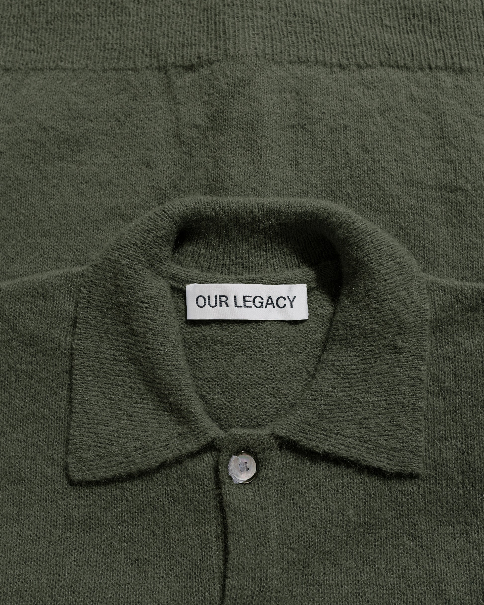 lost & found Our Legacy Our Legacy Evening Polo Moss Green Fuzzy Alpaca