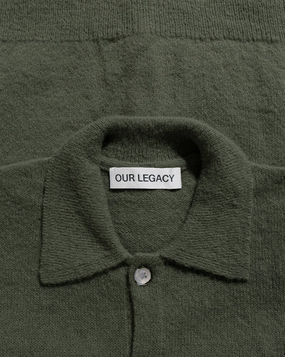 lost & found Our Legacy Our Legacy Evening Polo Moss Green Fuzzy Alpaca