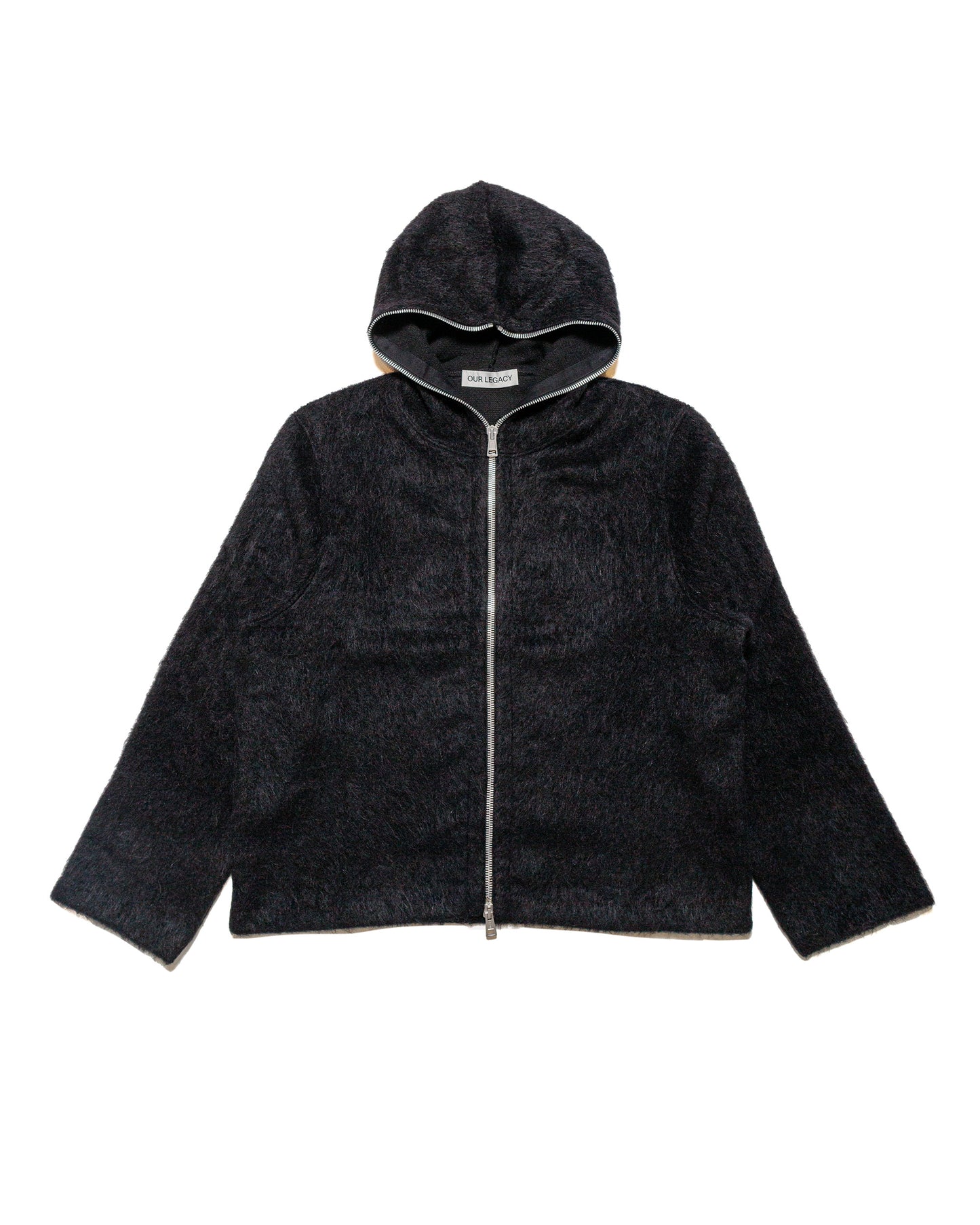 lost & found Our Legacy Our Legacy Full Zip Hood Black Hairy Wool