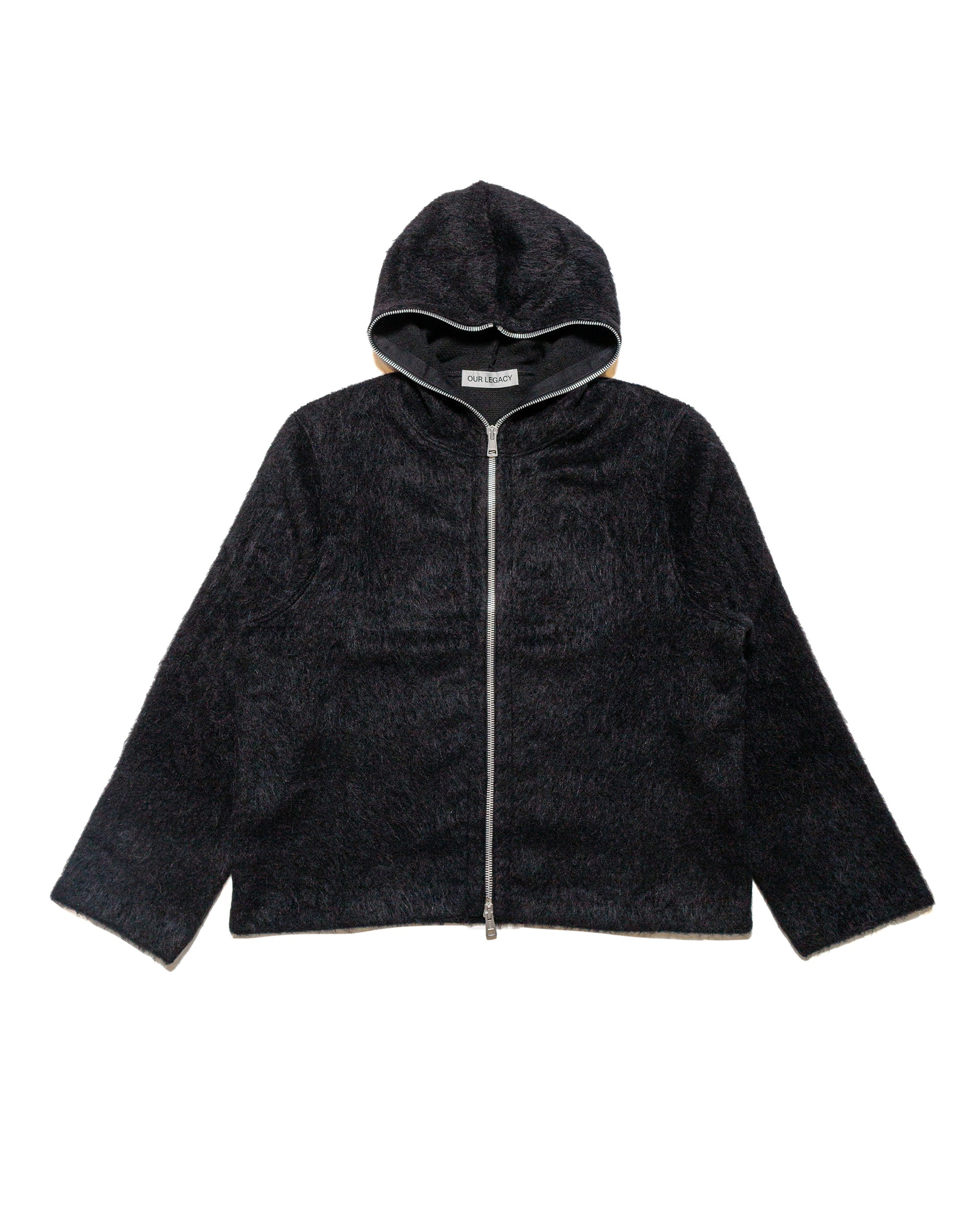 lost & found Our Legacy Our Legacy Full Zip Hood Black Hairy Wool