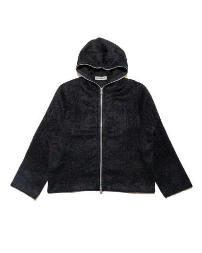 lost & found Our Legacy Our Legacy Full Zip Hood Black Hairy Wool